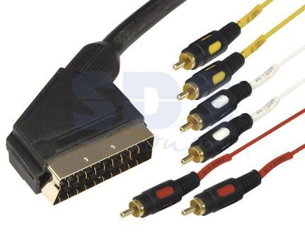  SCART-6RCA - 2 gold L-Pro