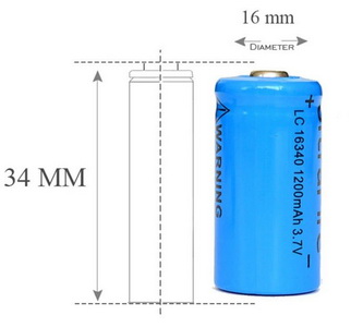 . 16340 Li-Ion  (400mA, 3.7V) 