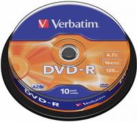 банка DVD-R 10 шт. Verbatim 16x