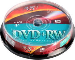банка DVD+RW 10 шт. VS 4x