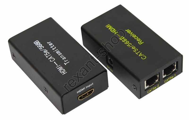Удлинитель HDMI на 2 кабеля кат.5е/6 Rexant